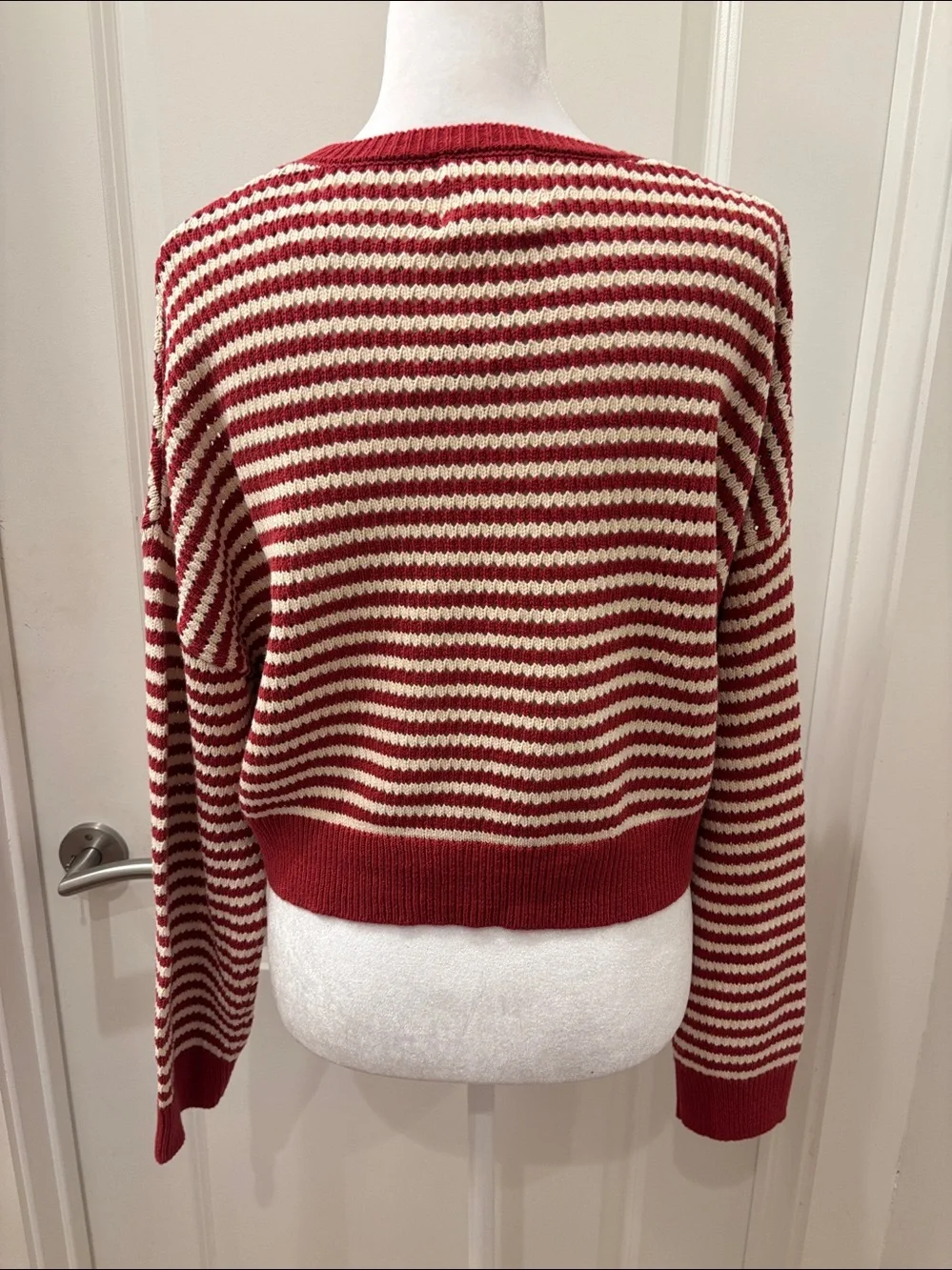 NWT SOHO & Stella US flag Striped open knit Sweater- XL